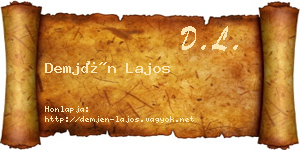 Demjén Lajos névjegykártya